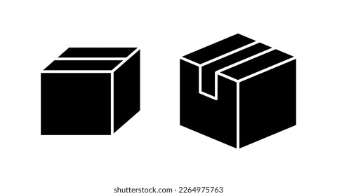 Ilustración vectorial de icono de caja. signo y símbolo de caja, paquete