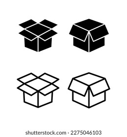 Ilustración vectorial de icono de caja. signo y símbolo de caja, paquete