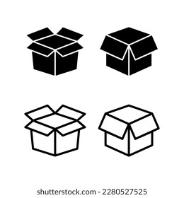 Ilustración vectorial de icono de caja. signo y símbolo de caja, paquete