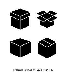 Ilustración vectorial de icono de caja. signo y símbolo de caja, paquete