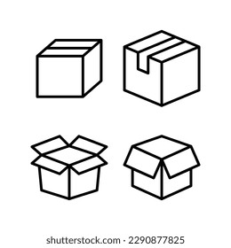 Box-Symbol, Vektorgrafik. Kästchen-Zeichen und -Symbol, Paket