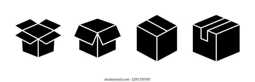 Ilustración vectorial de icono de caja. signo y símbolo de caja, paquete