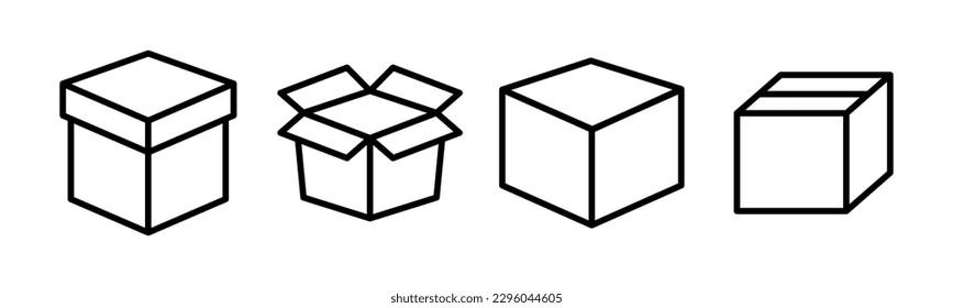 Ilustración vectorial de icono de caja. signo y símbolo de caja, paquete