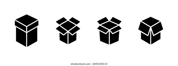 Vektorgrafik des Kästchens. Kastenzeichen und Symbol, Paket, Paket