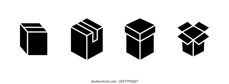 ícone de caixa ilustração vetorial. símbolo de caixa e símbolo, pacote, pacote