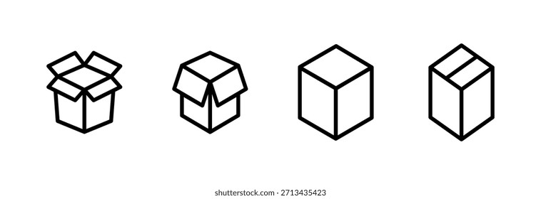 ícone de caixa ilustração vetorial. símbolo de caixa e símbolo, pacote, pacote