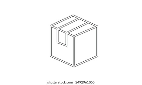 Icono de cuadro. Vector aislado en blanco y negro ilustración de una caja