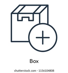 Box icon vector isolated on white background, Box transparent sign , thin symbols or lined elements in outline style