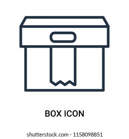 Box icon vector isolated on white background, Box transparent sign , outline linear symbol or thin lined pictogram