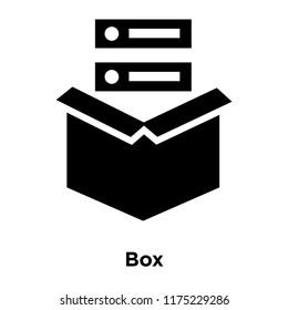Box icon vector isolated on white background, logo concept of Box sign on transparent background, filled black symbol