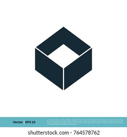 Box Icon Vector Logo Template Illustration Design. Vector EPS 10.