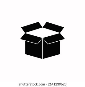 Vector de icono de caja en un fondo blanco