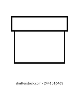 Icono de cuadro vector. Signo de ilustración de paquete. Símbolo de cartón o logotipo.