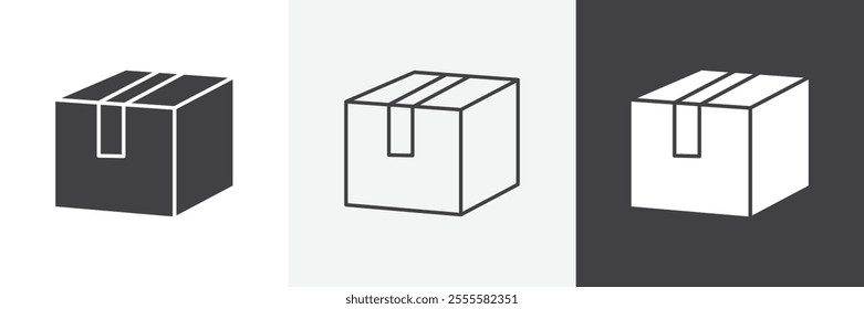 Box icon vector set for ui designs