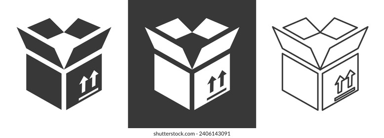 Box icon vector. box vector icon sets, package, parcel. line and filled.illustration parcel, package, product, surprice icon collection.