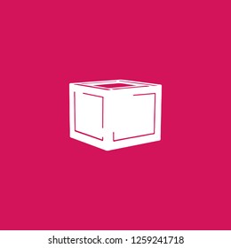 box icon vector. box sign on pink background. box icon for web and app