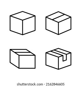 Vector de icono de caja. signo y símbolo de caja, paquete