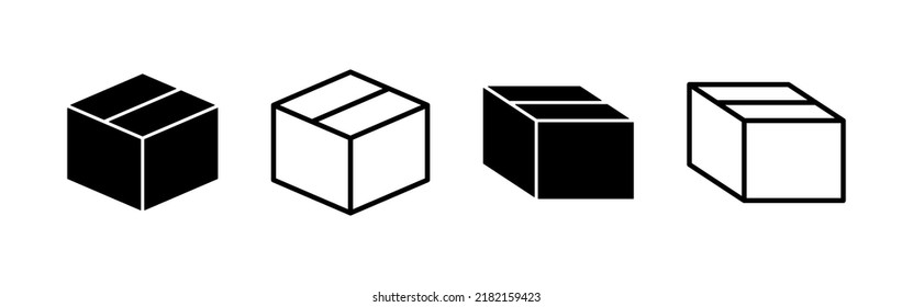 Vector de icono de caja. signo y símbolo de caja, paquete