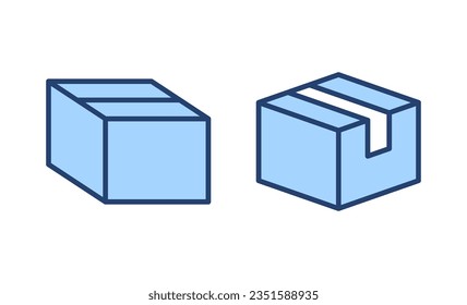 Vector de icono de caja. signo y símbolo de caja, paquete