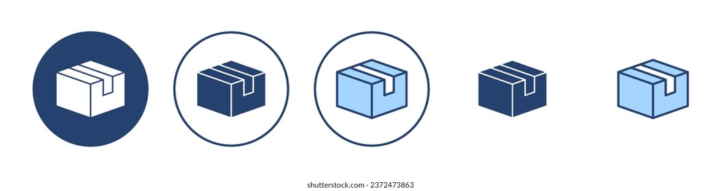 Vector de icono de caja. signo y símbolo de caja, paquete