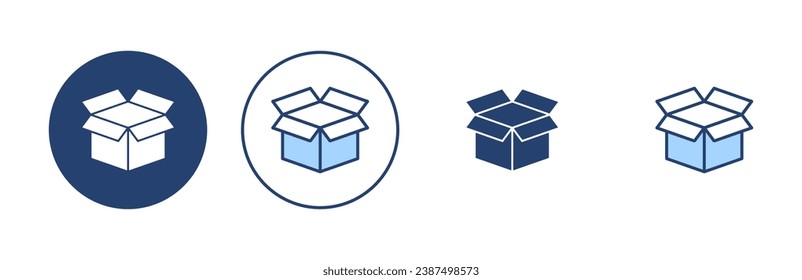 Vector de icono de caja. signo y símbolo de caja, paquete
