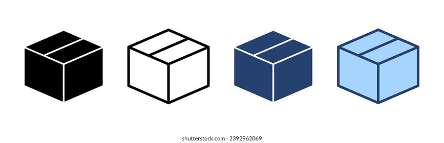 Vector de icono de caja. signo y símbolo de caja, paquete