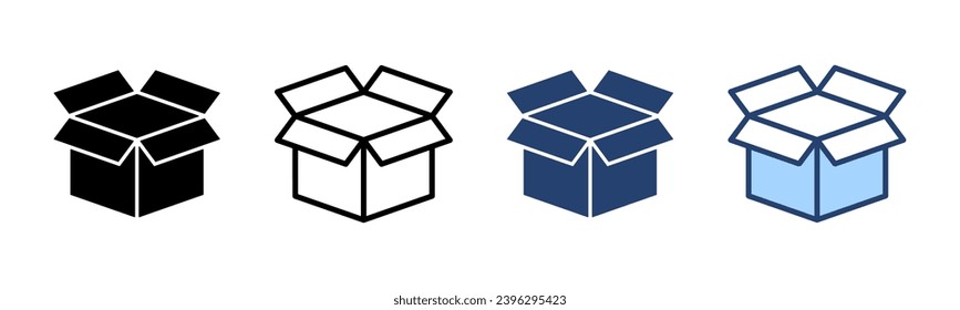 Vector de icono de caja. signo y símbolo de caja, paquete