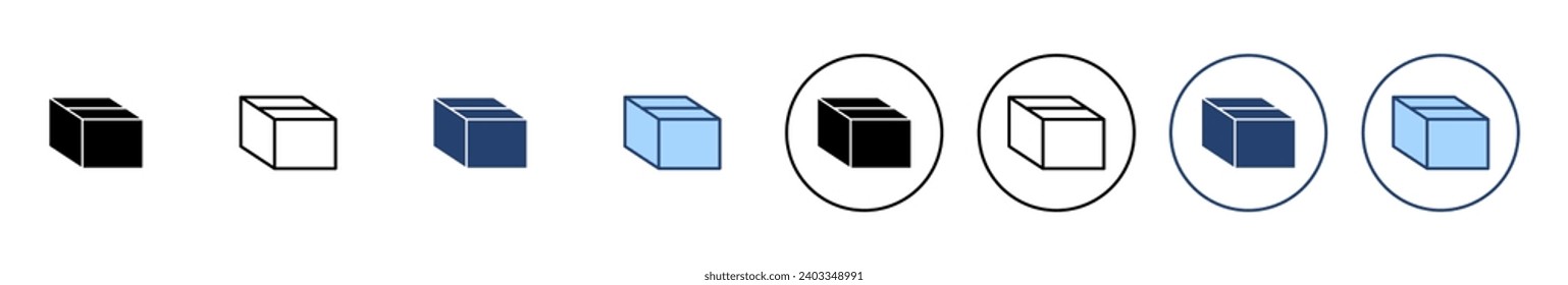 Vector de icono de caja. signo y símbolo de caja, paquete