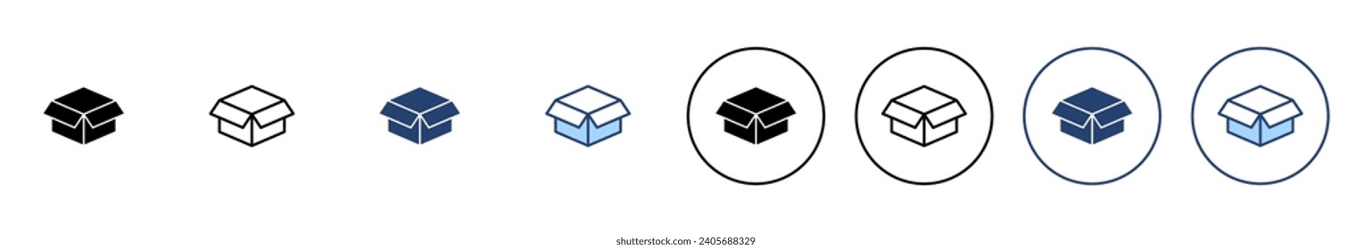 Vector de icono de caja. signo y símbolo de caja, paquete