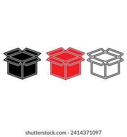 Box icon vector. box sign and symbol, parcel, package. Vector illustration isolated on white background.