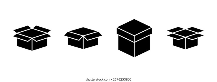 Vector del icono de la caja. muestra y símbolo de la caja, paquete, paquete