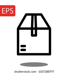 box Icon vector. Simple flat symbol. Perfect Black pictogram illustration on white background.