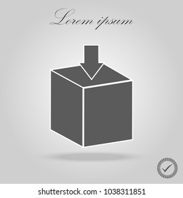box Icon vector. Simple flat symbol. Perfect Black pictogram illustration on white background.
