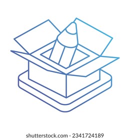 Box icon, vector stock illustration.