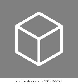 Box icon. Vector. White icon on medium gray background. Isolated.
