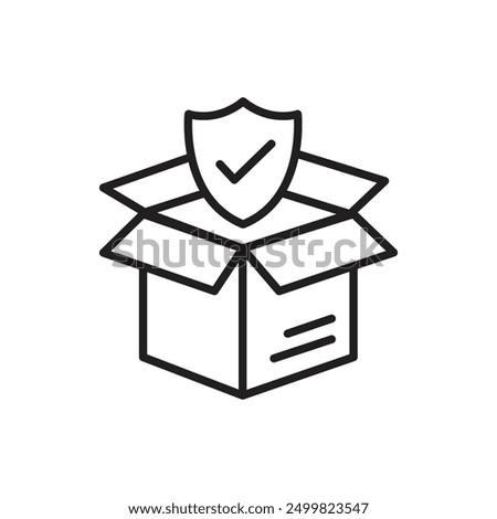 Box icon, box with verified icon, vector illustration. sign symbol, icon for ui ux and web design.