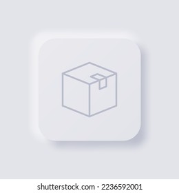 Box icon, White Neumorphism soft UI Design for Web design, Application UI and more, Button, Vector.