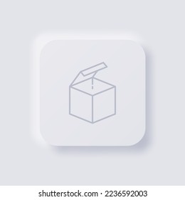 Box icon, White Neumorphism soft UI Design for Web design, Application UI and more, Button, Vector.