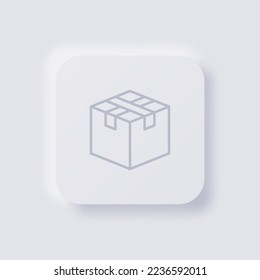 Box icon, White Neumorphism soft UI Design for Web design, Application UI and more, Button, Vector.