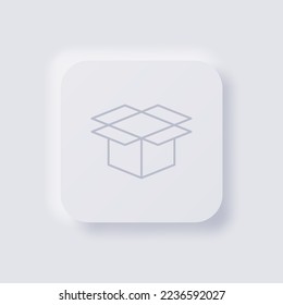 Box icon, White Neumorphism soft UI Design for Web design, Application UI and more, Button, Vector.