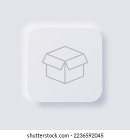 Box icon, White Neumorphism soft UI Design for Web design, Application UI and more, Button, Vector.