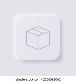 Icono de caja, Neumorfismo blanco diseño de interfaz de usuario suave para diseño web, IU de aplicación y más, Button, Vector.