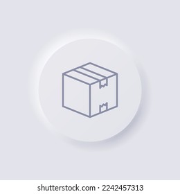 Box icon, White Neumorphism soft UI Design for Web design, Application UI and more, Button, Vector.