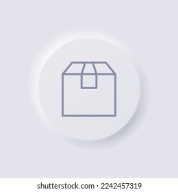 Box icon, White Neumorphism soft UI Design for Web design, Application UI and more, Button, Vector.