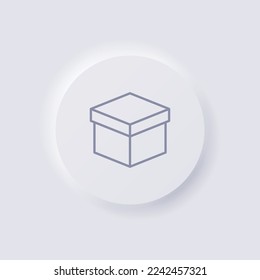 Box icon, White Neumorphism soft UI Design for Web design, Application UI and more, Button, Vector.