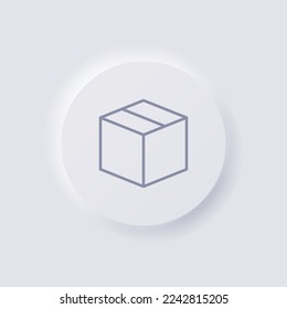 Box icon, White Neumorphism soft UI Design for Web design, Application UI and more, Button, Vector.