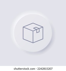 Box icon, White Neumorphism soft UI Design for Web design, Application UI and more, Button, Vector.