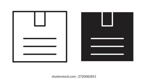 Iconos de la caja de color negro en varios estilos