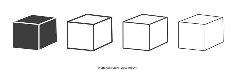 Box icons collection. vector set in black color