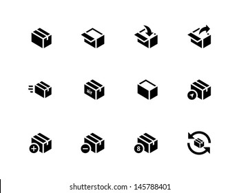 Box Icons on white background. Vector illustration.
